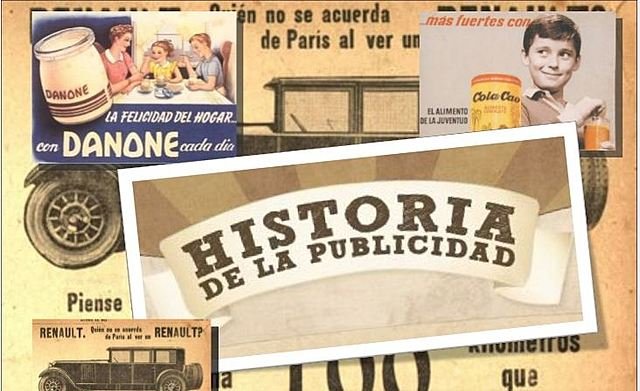 Collage de publicidades antiguas